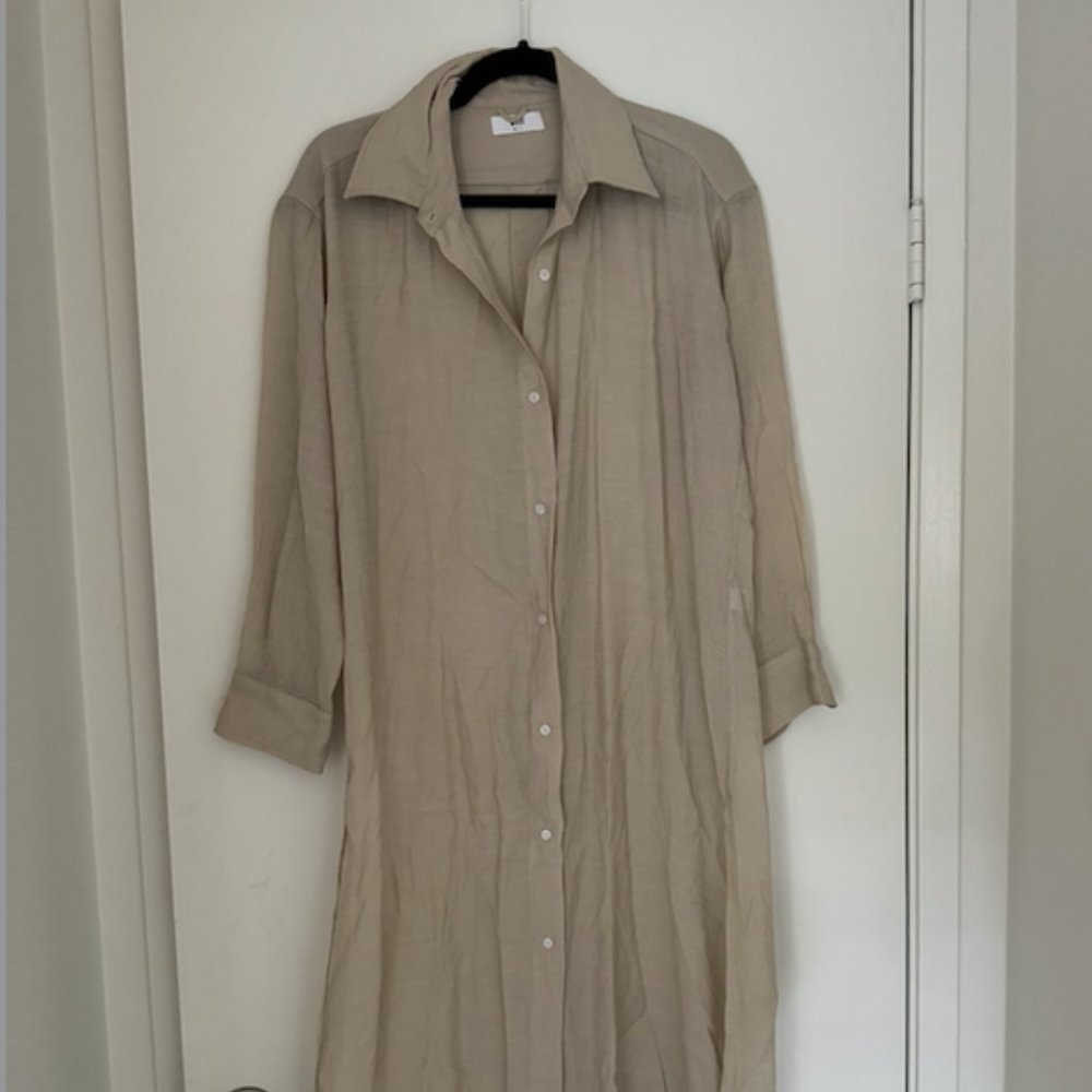 MIKOH taupe cover up midi dress